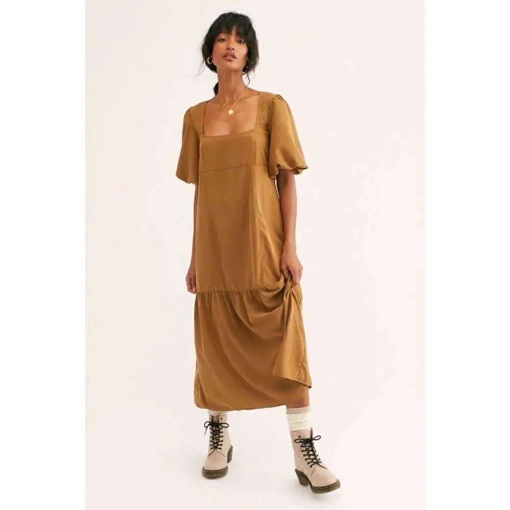 NWT FREE PEOPLE XS JORDAN PUFF SHORT SLEEVE DRESS
